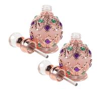 RORPOIR 2 Pezzi Bottiglie Profumo da Viaggio in Vetro Refillabile Vintage con Cristalli Gioiello Contenitori Essenziali per Oli e Eleganti e Rosa Oro