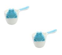 RORPOIR 2 Set tazza di shampoo secchio per sciacquatrice per bambini cucchiaio spruzzatore doccia servire tazza per lavare i tazza per il risciacquo del bagno per bambini pp Blue
