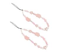 RORPOIR 2pezzi Cordini Per Cellulare Con Perline Decorativi Braccialetti Da Polso Leggeri e Rimovibili Accessori Unici Per Custodie Telefono e Borse Anti-smarrimento Adatti Donne e Ragazze