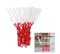 RORPOIR 2pezzi Rete da Basket in Poliestere Alta Densità Anelli Resistente Tutto per Canestri Standard Interni ed Esterni Rosso e Bianco Accessorio Basket Professionale Heavy-duty