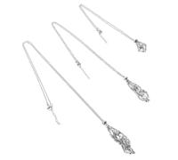 RORPOIR 3 Pezzi Collana Regolabile in Acciaio Inossidabile con Ciondolo Gabbia Porta Pietre Argento, Cordino Versatile per Gioielli Fai da Te Stile Cattura Sogni