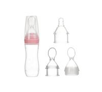 RORPOIR 3 Pz Alimentatore Per Neonati Ciotola Per L'alimentazione Del Neonato Biberon Di Riso Per Neonati Spremere La Bottiglia Con Il Cucchiaio Mangiatoia Per Neonati Rosa