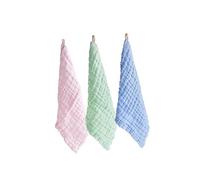 RORPOIR 3pezzi Asciugamani Piccoli Per Ragazzo Ragazza Assorbente Asciugamano Per Lavaggio Viso Accessorio Saliva Wiper Verde Blu Rosa