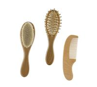 RORPOIR 3pezzi Spazzola Per Bagnetto Dei Ragazzo Ragazza Ragazza in Naturale Di Spazzole Per Pulizia Con Pettine Per Doccia Per Ragazzo Manico in Legno Naturale