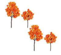 RORPOIR 4 Pezzi Miniature Mini Fake Maple Trees in Plastic For Table Model Landscape Micro Scenery Accessories For DIY Railroad And Architectural Diorama