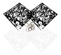 RORPOIR 4 Pezzi Paravento Divisorio Sospeso Decorativo, Pannello Traforato in Pvc, Bianco/nero, per Allestimento Vetrine e Layout di Scena