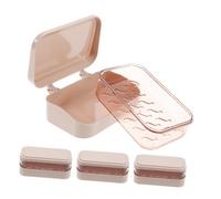 RORPOIR 4 pezzi Portasapone con Drenaggio e Rimovibile Vaschetta Decorativa per Scanalature Anti-accumulo Colore Rosa Facile da e Smontare