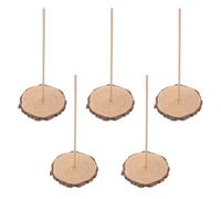 RORPOIR 5 Pezzi Base Rotonda Rustica in Legno per Mini Albero Festivo | Piccoli Alberi Artificiali, Installazione a Innesto Rapido, Design Rustico per Interni Natalizi