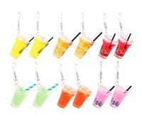 RORPOIR 6 Paia Orecchini in Plastica e Lega Divertenti a Goccia Pendente a Bicchiere di Bevanda Simulata Accessori Adorabili le Orecchie Stili multipli per Festa Estiva Stili multipli