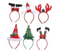 RORPOIR 6 Pezzi Cerchietti Natalizi Corna Fasce Festive per Adulti e Accessori per Feste Natale e Costume Decorazioni Allegre per Party Invernali