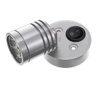 RORPOIR Argento Luce di Lettura LED 3w Orientabile per Camper e Barca | Lunga Durata, Illuminazione Soffusa a Basso Consumo, Alluminio e Ferro Placcato, Uso su Letto e Sedile