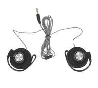 RORPOIR Auricolari Auricolari Clip Sulle Orecchie 3,5mm, Nero Robusti | Connessione Jack, Chiamate in Vivavoce, Uso per Spostamenti e Sport, per Console e Lettori Dvd