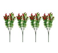 RORPOIR Bouquet di Peperoncini Artificiali Resistente e Facile da Curare in Plastica 4 Pezzi Decorazione per Interni la Casa e L'ufficio