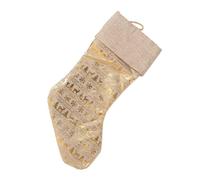 RORPOIR Calzino di Natale con Ciondolo Borsa per Caramelle Borsa per Ragazzi E Ragazze Materiale in Lino Elegante Decorazione Natalizia Bronzata
