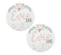 RORPOIR Cartello Di Annuncio Nascita in Legno Unico Accessorio Fotografico Rotondo Targa Di Nascita Personalizzata Per La Cameretta Dei Bambini
