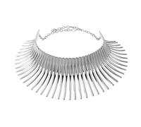 RORPOIR Collana Girocollo Choker in Ferro Argento Design a Punte Grandi, Collana Donna Particolare Stile Africano per Fashion Show e Raduni