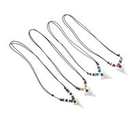 RORPOIR Collana Squalo da Spiaggia Ciondolo a Forma di Dente di Acrilico e Legno, Regolabile per Uomo Surfista, Gioielli Estivi per Avventure Outdoor e Sport Acquatici