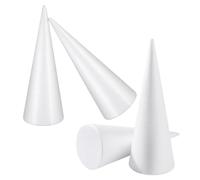 RORPOIR Coni di Schiuma 4 Pezzi 25cm Bianco per Decorazioni Fai da Te, Materiale Versatile per Addobbi Matrimoniali