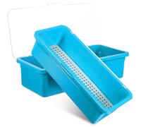RORPOIR Contenitore Organizer per Coperchio Posate in Plastica 2 Pezzi e Vassoio Drenante Asciutte e Pulite per Posate da Cucina per Tavolo Cucina o Cassetto