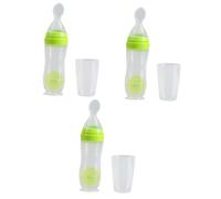 RORPOIR Cucchiaio 3 Pz Mangiatoia Per Borraccia Bottle Distributore Alimenti Per Alimentatore in Silicone Bottiglie Pasta Green