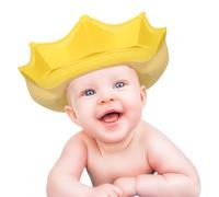 RORPOIR Cuffia da Bagno per Visiera Regolabile Cappello Doccia Proteggi Occhi e Orecchie Design Corona in Polipropilene e Confortevole per Ragazzo e Piccoli