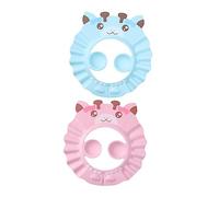 RORPOIR Cuffia Doccia e Regolabile Per Set 2 (blu Rosa) Protezione Per Orecchie e Occhi Durante Materiale Eva Resistente Adatta Per Shampoo e Doccia