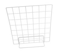 RORPOIR Espositore a Rete Verticale in Metallo Bianco, Pannello di Visualizzazione Multifunzione da Tavolo Base Robusta, Supporto per Foto e Opere D’Arte, 2 Pezzi per Esposizioni e Mercatini