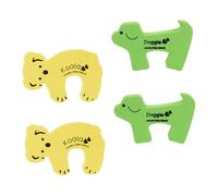 RORPOIR Eva - Fermaporta A Pressione Per Bambini E Bambine 4 Pezzi Per Le Dei Bambini Cane Verde Giallo Facile Da Aprire