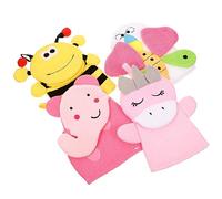 RORPOIR Guanti Da Bagno Dei Cartoni Animati Per Ragazzo Ragazza, Guanti Esfolianti Corpo 4 Pezzi, Morbidi e Compatti Per Massaggio e Pulizia, Per Bagno Quotidiano