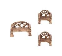 RORPOIR Mini Mobili da Giardino Resina 3 Pezzi con Sedie e Panchina per Decorazioni in Vaso e Sandplay Psicologico, Trattamento Antisbiadimento