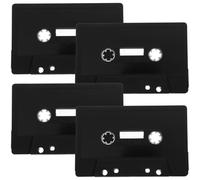 RORPOIR Musicassette Vuote Nere in Plastico Opaco per Decorazione da Parete e Accessorio Diy, 4 Pezzi di Cassette Vintage per Home e Artigianato Creativo