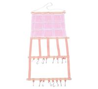 RORPOIR Organizer Accessori Capelli da Parete Rosa Porta Fiocchi Forcine e Fasce con Ganci in Acciaio Inossidabile Sospensione Verticale per Cameretta Ragazze Supporto Resistente per