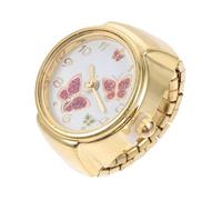 RORPOIR Orologio da Dito Anello Decorativo Farfalle in Metallo Color Oro, Design Creativo Semplice e Pratico per Donna