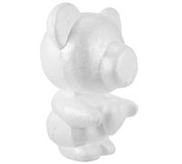 RORPOIR Orso in Polistirolo Bianco, Modello Creativo per Feste e Matrimoni | Schiuma Espansa, Decorabile e Pitturabile, per Progetti Artigianali, Forma Adorabile, Effetto Vistoso