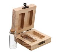 RORPOIR Scatola Portaoggetti per Cordone Ombelicale e Chioma Fetali, Contenitore in Legno Resistente Bottiglie Trasparenti, Organizer Ricordi Nascita per Ragazzo Ragazza e Stile Casuale