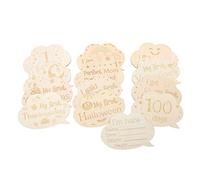 RORPOIR Schede Di Crescita Per Neonati in Legno 13 Carte Commemorative Per La Nascita Del Neonato Incise Su Entrambi I Lati