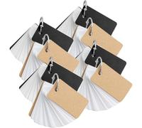 RORPOIR Schede di Memoria per Studenti 8 Pezzi Carta Kraft Copertina Nera Stile Semplice per Scrivere Parole e Diari Durante Viaggi e Scrittura Creativa