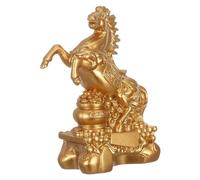 RORPOIR Scultura Feng Shui Cavallo in Resina Dorata Anno del Cavallo Decorazione Zodiacale Cinese per Casa Ufficio e Negozio Simbolo di Fortuna Successo e Ricchezza Vintage
