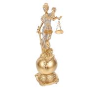 RORPOIR Statua della Dea della Giustizia in Resina per Arredamento Casa e Ufficio Dea Cieca con Bilancia Statuetta Classica per Tavolo o Scaffale Armonia e Giustizia Oro Base