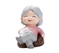 RORPOIR Statuina Nonna in Resina Stile Divano, Leggera e Facile da Conservare, Decorazione per Torta e Festa Anniversario Matrimonio a Casa