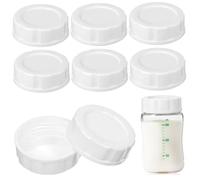 RORPOIR Tappi Per e Tappi Per Bottiglie a Bocca Larga, Set Da 8 Pezzi in Pp Bianco, Sigillo Ermetico Antimacchia Per Conservazione e Viaggi, Compatibili Standard, Facili Da Pulire