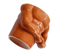 RORPOIR Tazza in Ceramica Forma Muscolosa per Caffè e Latte, Resistente dal Design Semplice, per Uso Domestico e All'aperto Colore Arancia