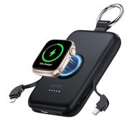 RORRY Power Bank, 10000mAh PD 20W Ultra Sottile e Leggero Powerbank con cavo di ricarica USB-C/iOS compatibile con iPhone 15 Pro Max/14 Pro/13/12 Samsung Xiaomi e Apple Watch Ultra/9/8/7/6/5/4