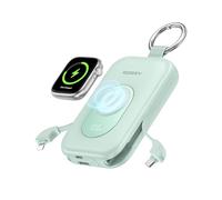 RORRY Powerbank, Power Bank 20000 mAh, 30 W PD, ricarica rapida, caricatore portatile con 2 cavi integrati, batteria esterna per cellulare con portachiavi, essenziale da viaggio per iPhone, Apple