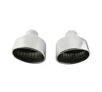 RORVECQ 1 Paro Punta Terminale Scarico Acciaio Inox 304 Universale Auto 2.5 Pollici Ovale Inclinato Silenziatore Per RS3 RS4 RS5 A4 A5 A6(Argento)