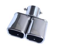 RORVECQ 1Pezzo Terminale Scarico Auto Tubo Esterno Acciaio Inox Dedicato Per Mitsubishi Per Eclipse Cross 2017 2018 2019(Argento,Doppio tubo)