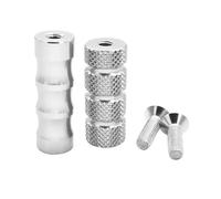 RORVECQ 2 Pezzi Moto CNC Universale M6 Corsa Leva Cambio Poggiapiedi Pedale Freno Pedale Motociclette Alluminio (Argento)