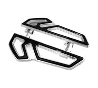 RORVECQ Anteriore Posteriore Poggiapiedi Pilota Passeggero Pedana Pedale Per Harley Per Touring Per Road Per Electra Per Glide Per Softail(Cromo)