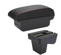 RORVECQ Box Bracciolo Per Auto Contenitore Centrale Per Riporre Oggetti Accessori Per La Modifica Dell'auto Interni Retrattili Per Suzuki Per Vitara(B1 Nero rosso 3USB)