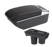 RORVECQ Box Bracciolo Per Citroën C2 C3 Accessorio Per Interni Auto(B1 linea rossa NO USB)